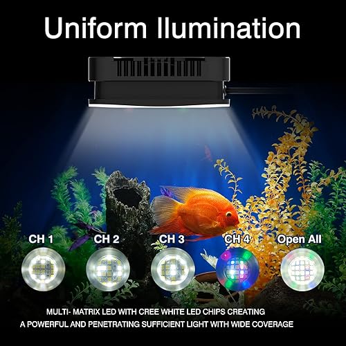 Miniatura 3 de Lominie Luz de planta de acuario 26 W de agua dulce LED luz de acuario espectro completo con control remoto para refugio camarón tropical pecera
