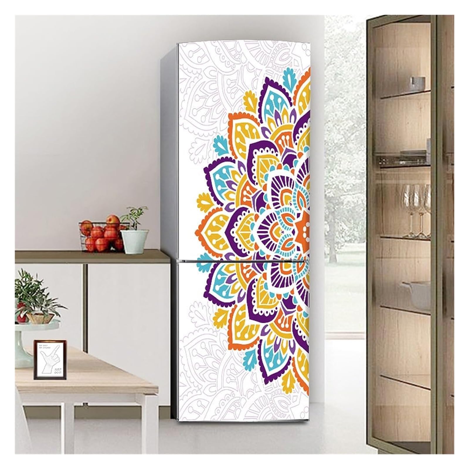 GDHKDDFL Minimalist, luxury-inspired fridge decals, Fridge Sticker Full Covering Door Covers Skins Wall Stickers for Kitchen Decal(S: 60x150 cm)