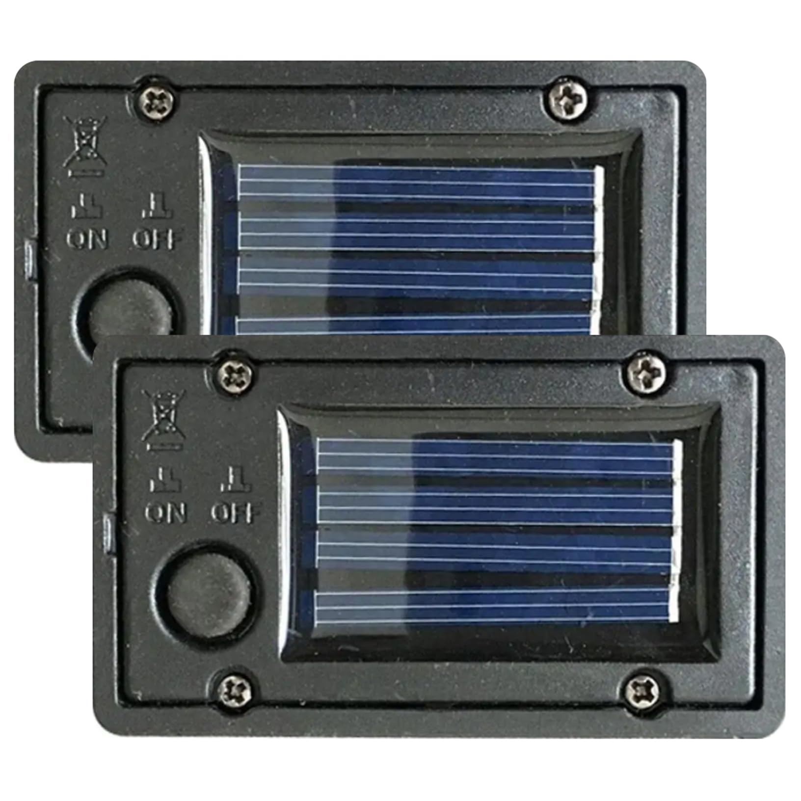 Peosaard 2Pcs Solar Replacement Top, Solar Batteries For Outdoor Lights Waterproof Battery Box Replacement Light Parts With Light Sensor Diy Garden Kit 2.8X1.6, Batteries