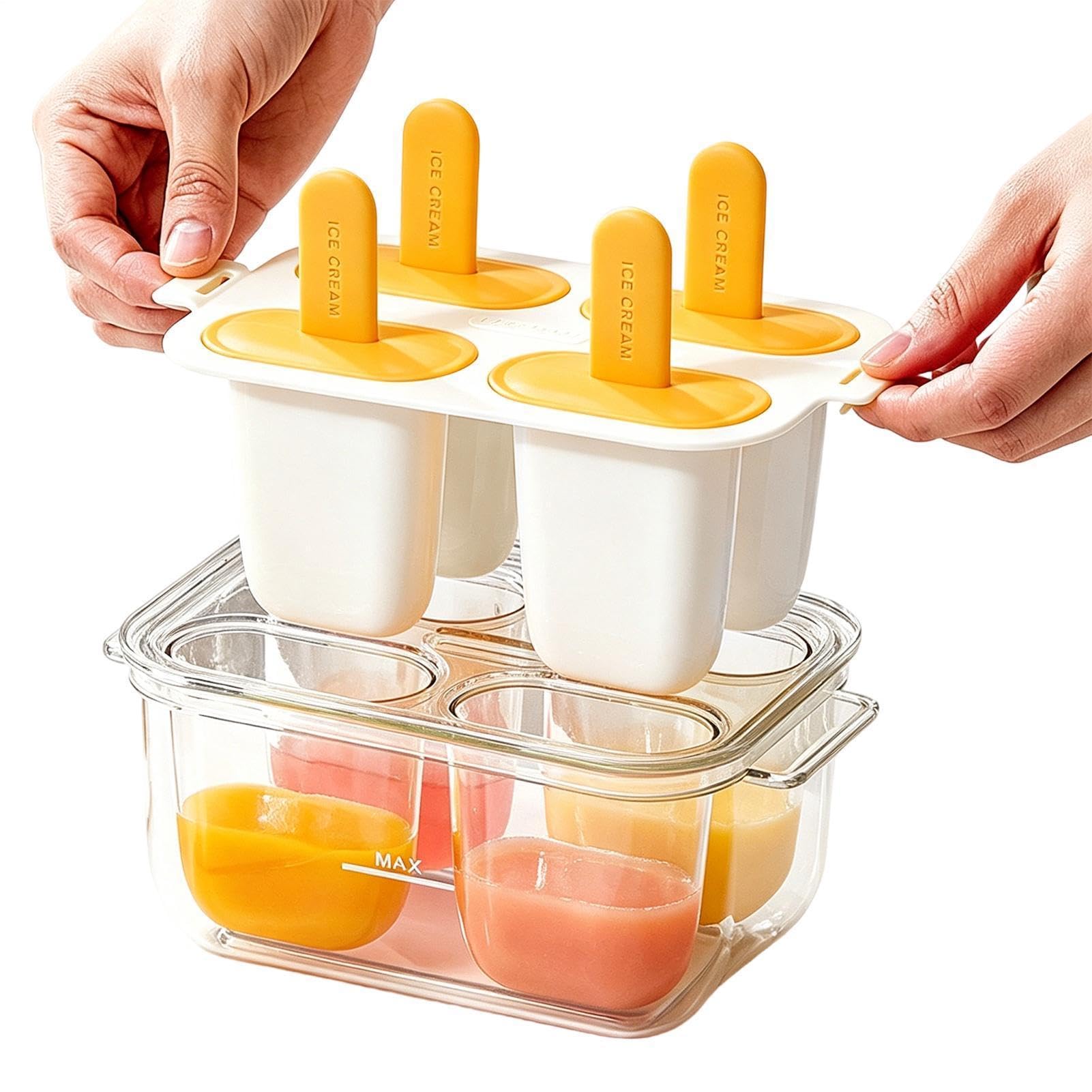 Eisform für Eiscreme 4 Mulden auslaufgeschützt antihaftbeschichtet und