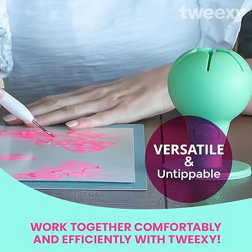 Miniatura 6 de tweexy Hinge Untippable - Colector de desechos de vinilo para deshierbe  Smartgrip Anti-derrame Airlock Ventosa  Soporte de hojas de papel adhesivo