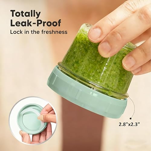 Miniatura 4 de 3 tamaños de recipiente para aderezo de ensalada, pequeño condimento con tapas, tazas de salsa, mini frascos de condimentos con tapas, a prueba de