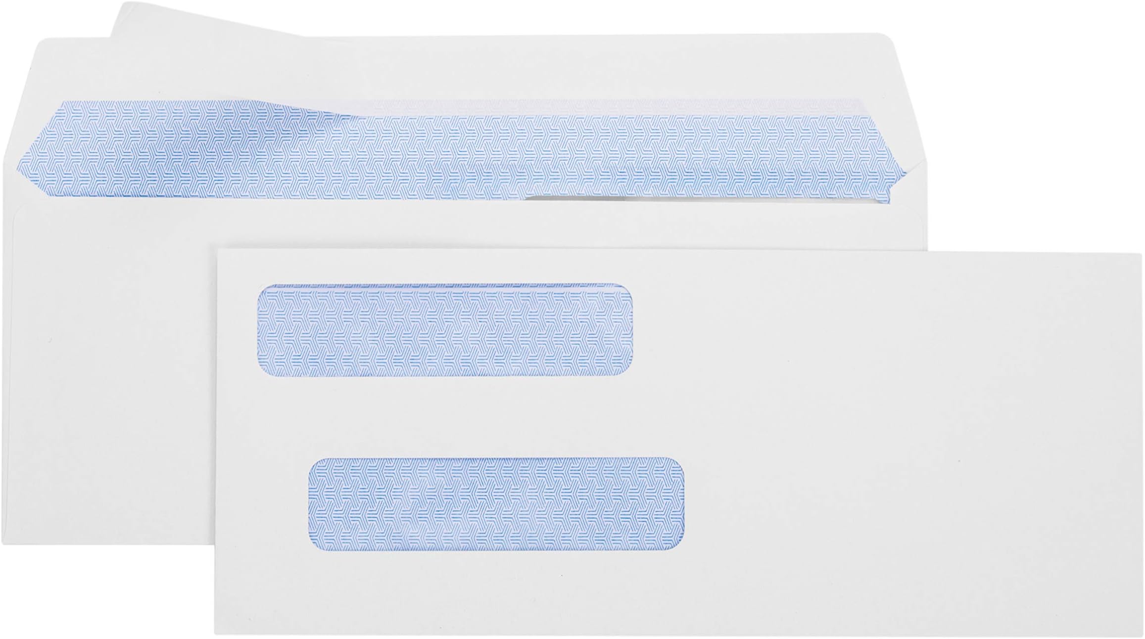 500#8 Double Window Check Envelopes SELF SEAL, Adhesive Tinted Security Envelopes Compatible for Quick-book Checks, Business Checks - 3 5/8" x 8 11/16", (Not for Invoices)
