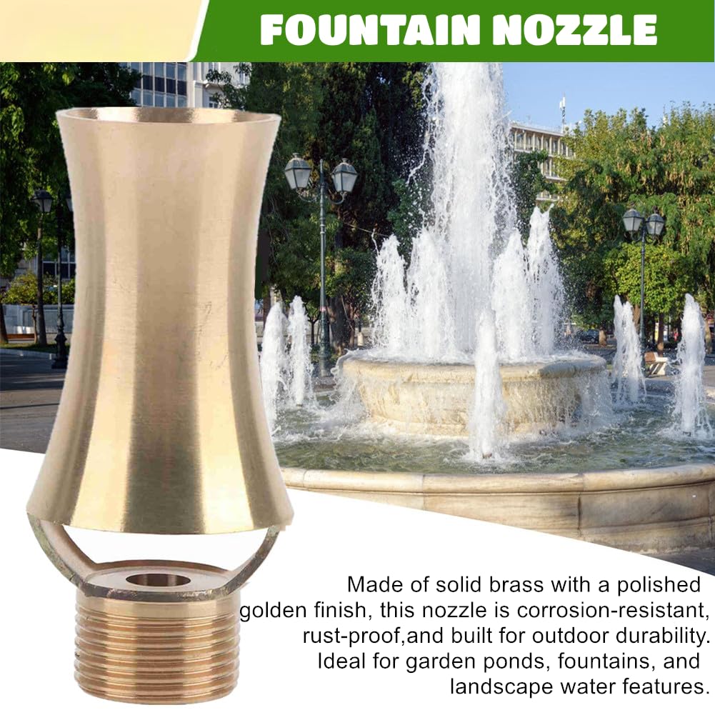 Ugello della Fontana, Ugello per Fontana d'Acqua Regolabile, Stagno Torre Ghiaccio in Ottone Cascata Cedar Water Fountain Ugello Spray Testa (1/2'' 3/4'')