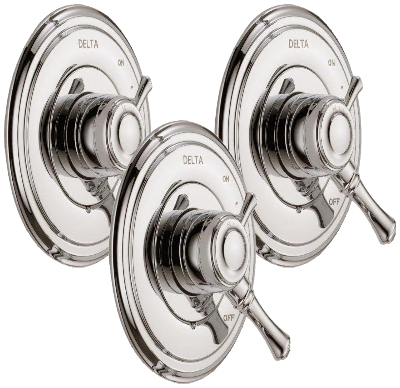 Delta Faucet Cassidy 17 Series Dual-Function Shower Handle Valve Trim Kit, Polished Nickel T17097-PN (Valve Not Included) (Pack of 3)