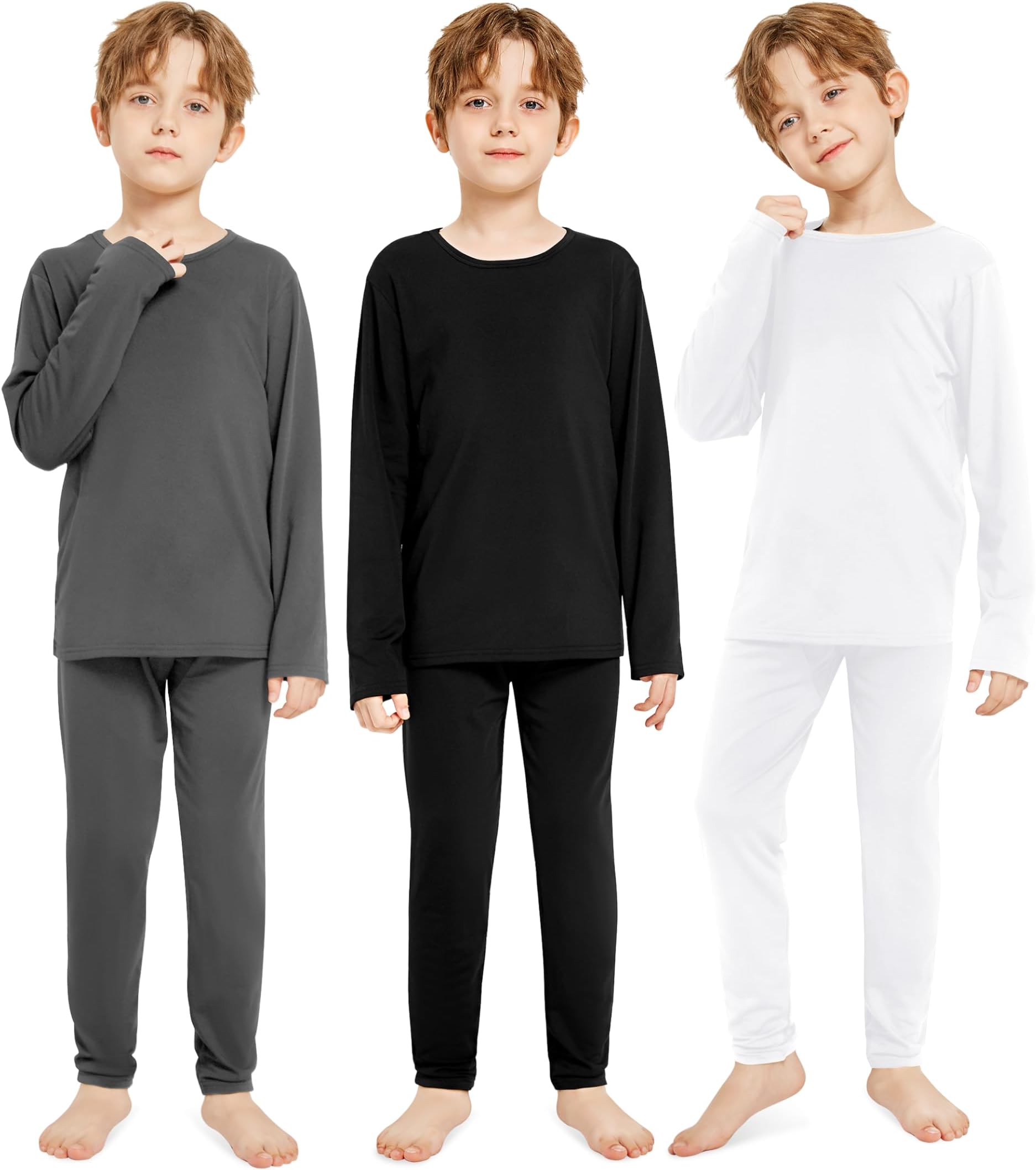 Resinta Boys Thermal Underwear Set Long Johns for Kids Boys Fleece Lined Base Layers for Skiing & Winter Activities for Boys