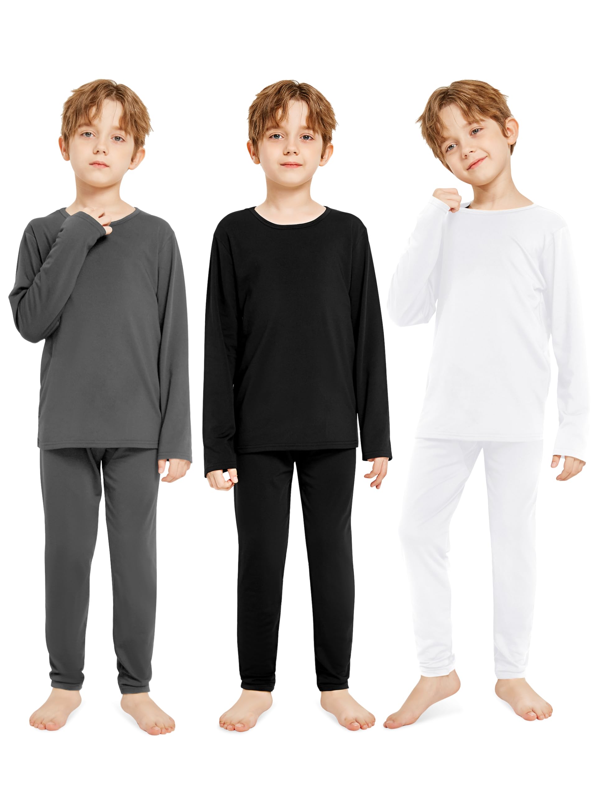 Resinta Boys Thermal Underwear Set Long Johns for Kids Boys Fleece Lined Base Layers for Skiing & Winter Activities for Boys