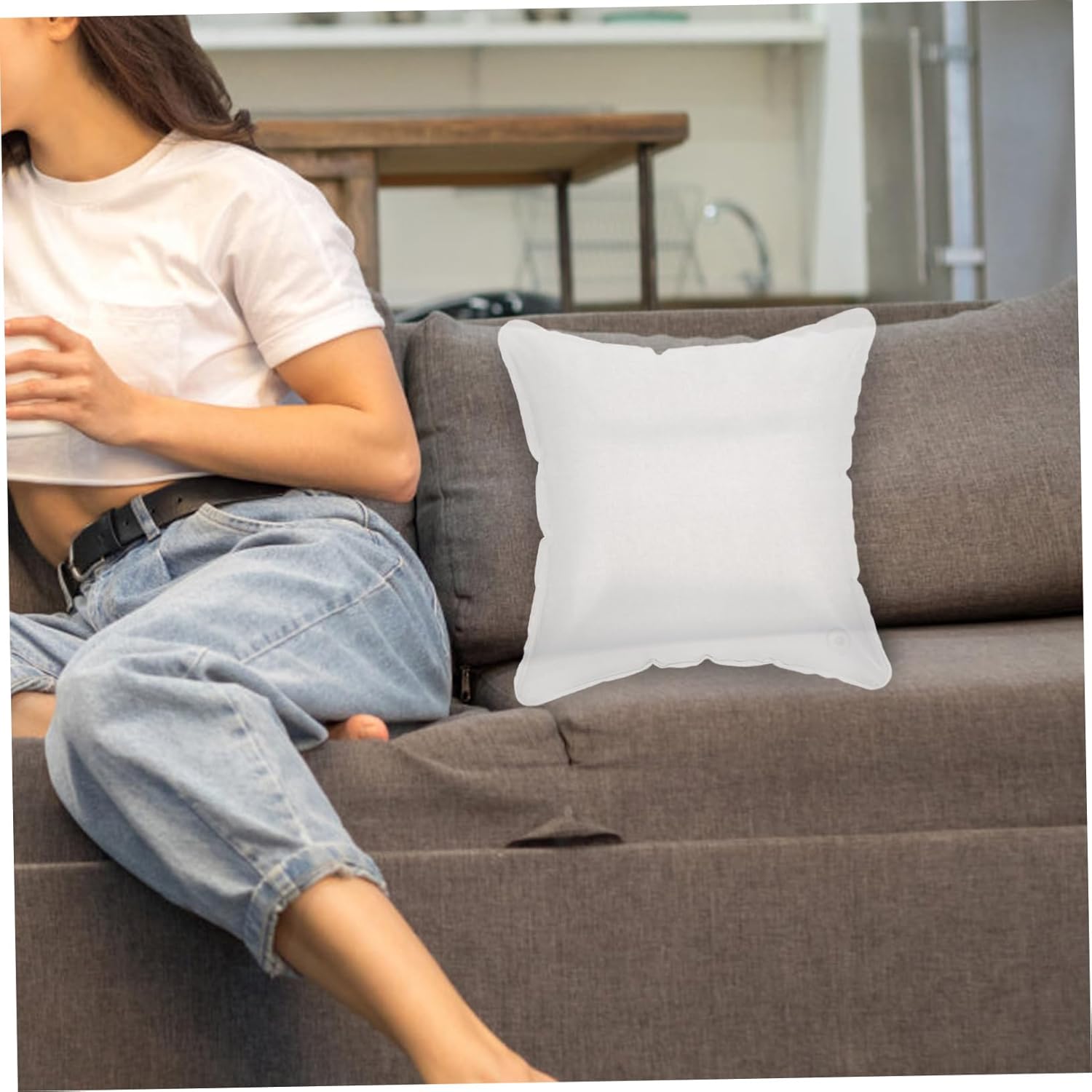 3pcs Camping Cushion Inflatable Pillow Transparent Travel Pillow Insert and Portable for Outdoor Use for Camping Hiking and Backpacking