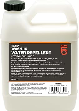 GEAR AID Wash-in Water Repellent, Long-Lasting Waterproofing for Snow and Rain Outdoor Gear, Concentrated Formula, Durable Protection Against the Elements, 1 Liter 33.8 fl oz