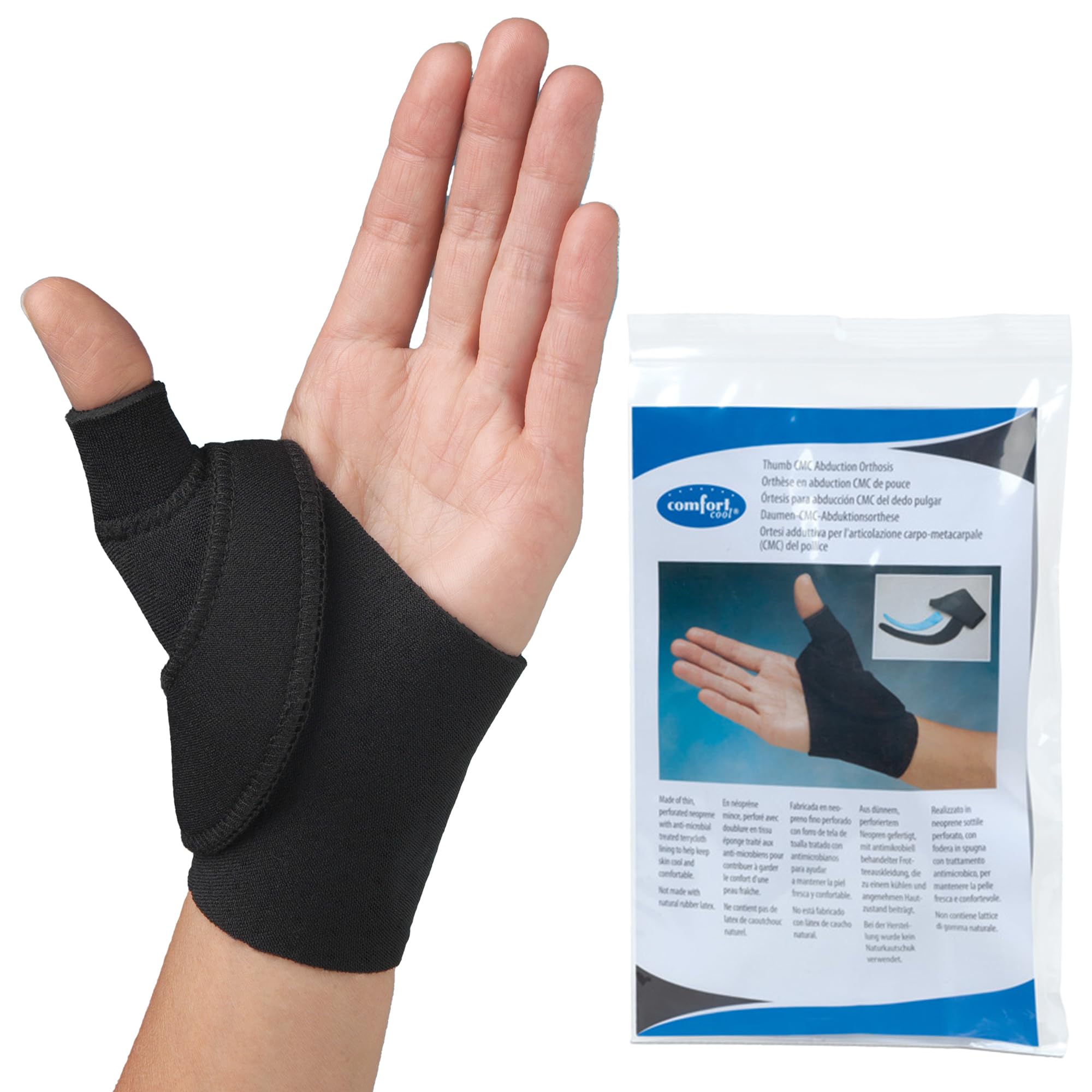 Thumb CMC Abduction Splint, Medium, Left, Black