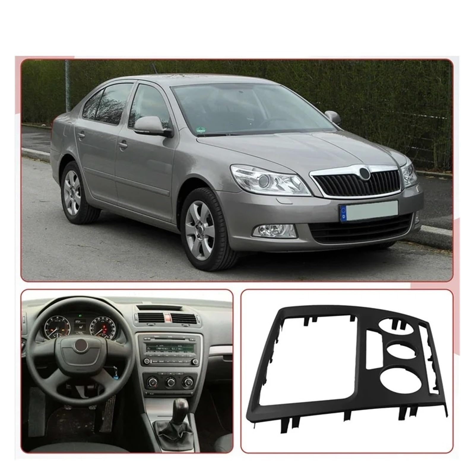 Mascherina Autoradio Cornice Stereo 2DIN per Skoda per Octavia 2007 2008 2009 Autoradio Fascia Cornice Dvd di Navigazione GPS MP5 Pannello di Copertura