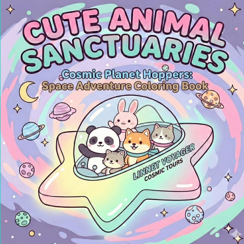 Cute Animal Sanctuaries: Cosmic Planet Hoppers: Space Adventure Coloring Book