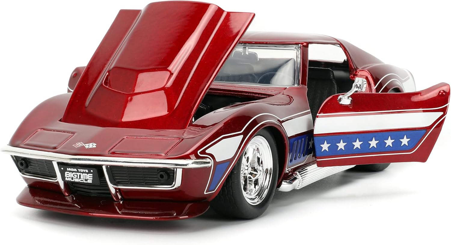 Jada Toys Bigtime Muscle 1:24 1969 Corvette Stingray ZL-1 – Opening Doors, Hood, Trunk, Rubber Tires – Collectible for Adults and Kids