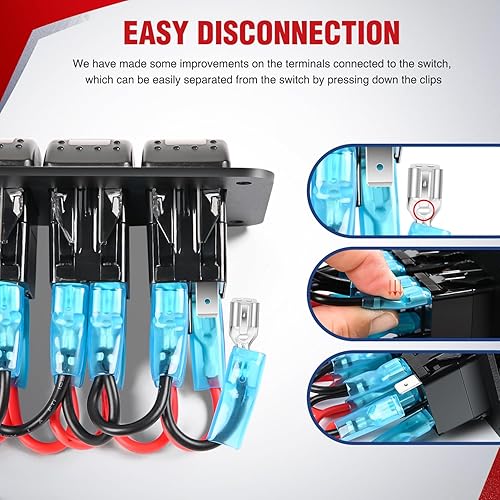 Vista 40 de Nilight - NI -WA 06. Kit de cableado de la barra de luz LED - 2 cables 12V Interruptor de encendido y apagado, relé de potencia, fusible