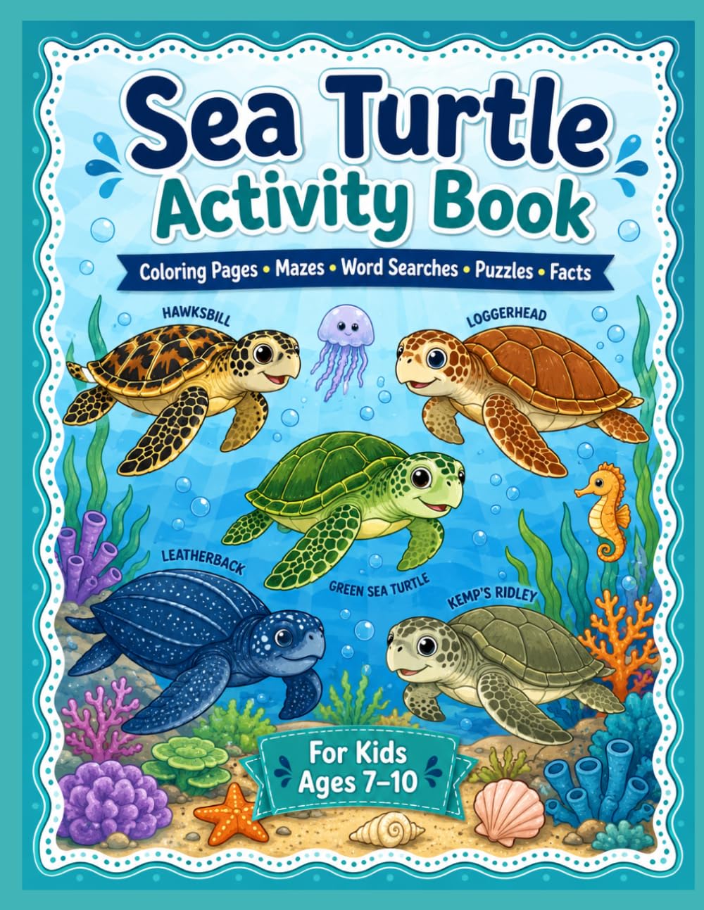 Turtle Activity Book: Mazes, Wordsearches, Coloring Pages, and More!