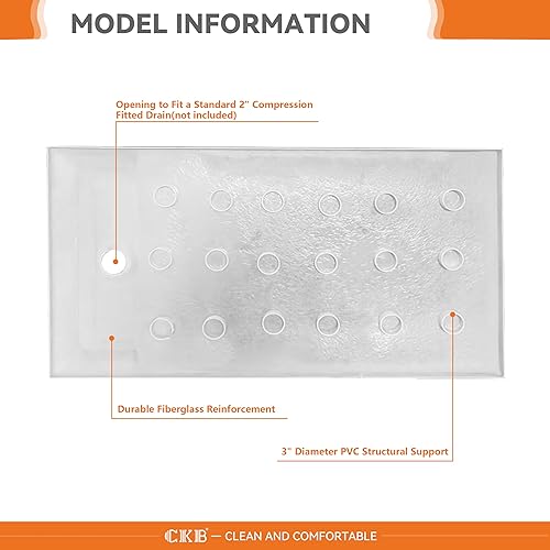 Miniatura 4 de CKB Base de ducha de 60 x 32 pulgadas, drenaje izquierdo o derecho, brida de aluminio extraíble (umbral cero/simple/doble), diseño pre-ranurado,