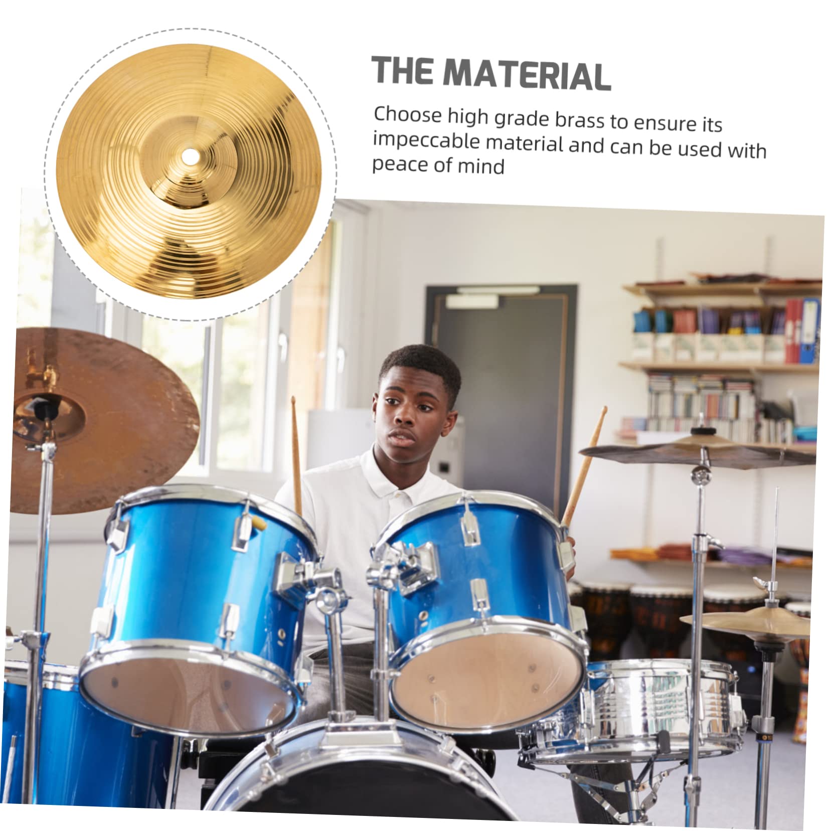 NULYLU Percussion Accessory Jazz Drum Cymbal Drum Set Cymbals Durable Alloy Brass