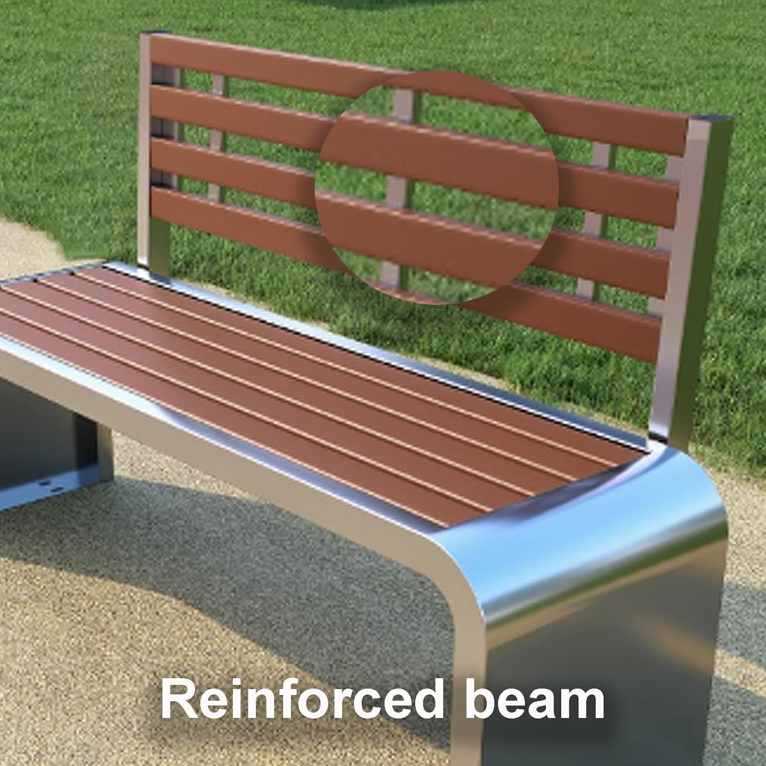 Park Benches, Garden Bench, Patio Bench, Outdoor Seating Furniture Lounge, Porch Bench Seat Stainless Steel + Plastic Wood for Entryway, Sunroom(Dark Brown,1200x400x800mm)