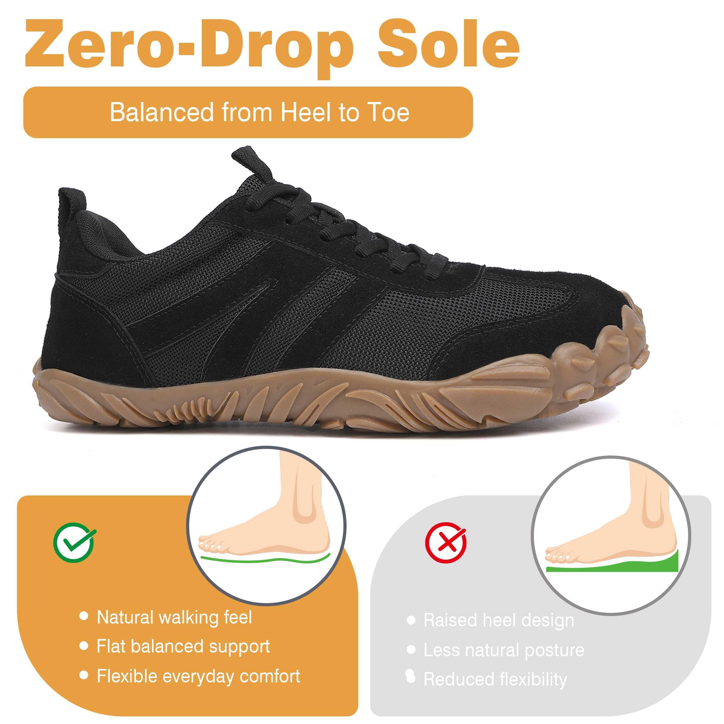 Scarpe Barefoot Ginnastica Minimaliste Uomo Donna Estive Comode Pianta Larga Running Trail Leggere Traspiranti Nero 43 EU