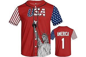 4th of July Baseball Jersey for Men and Youth, Patriotic USA National Jersey Shirts