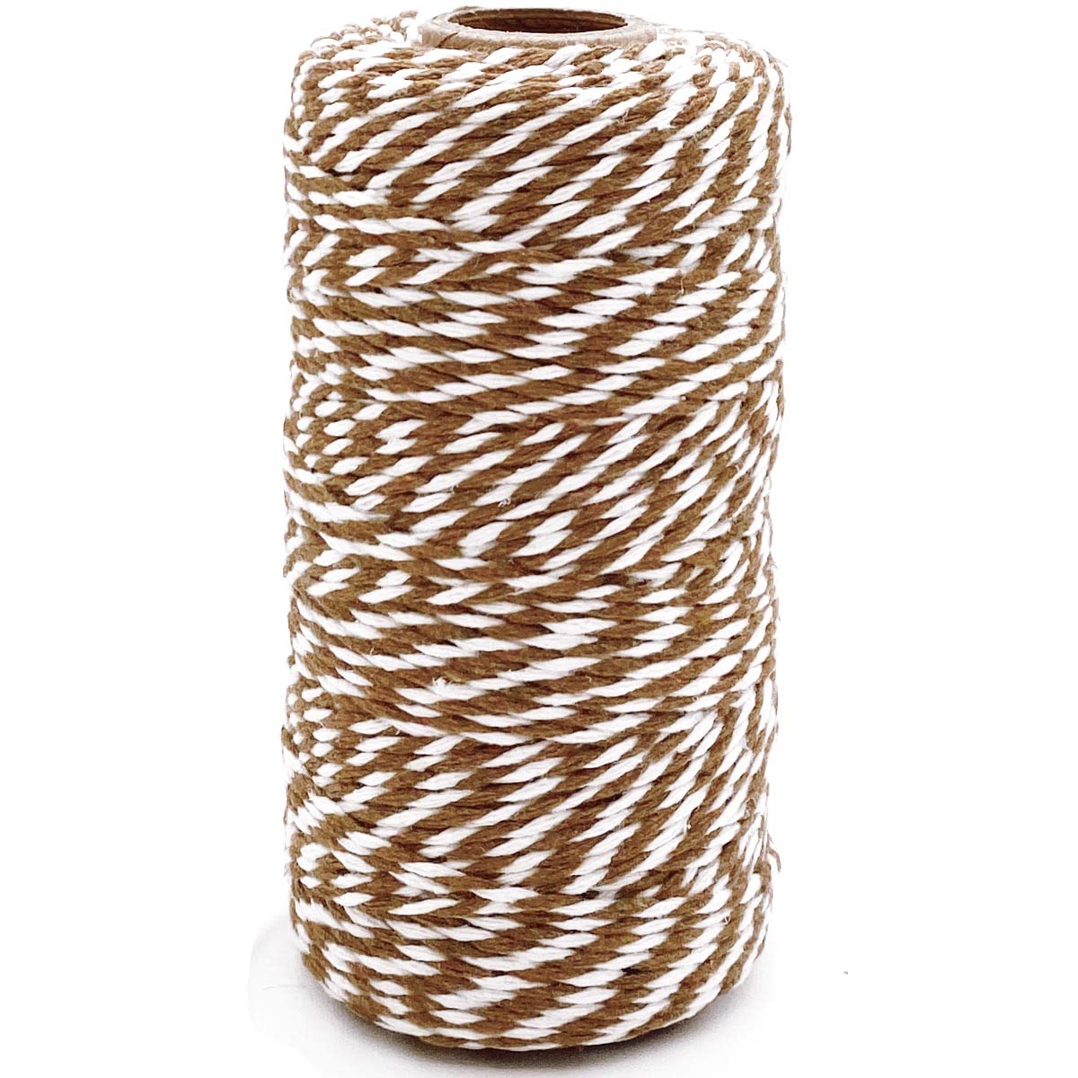 Cotton Twine Brown and White Baker String 2mm Thick 328 Feet Christmas Twine for Gift Wrapping DIY Crafts Home Decoration Gardening