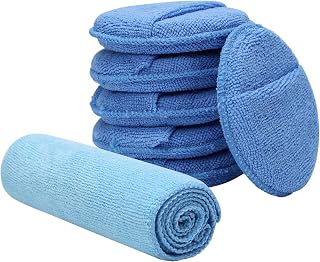 Microfiber Wax applicator pad,car Wax applicator pad with Finger Pocket Wax, Foam applicator Pads for car Detail,Buffing Polishing Foam Pads for Car Cleaning and Fine Polishing (5 inch,6 Pack)