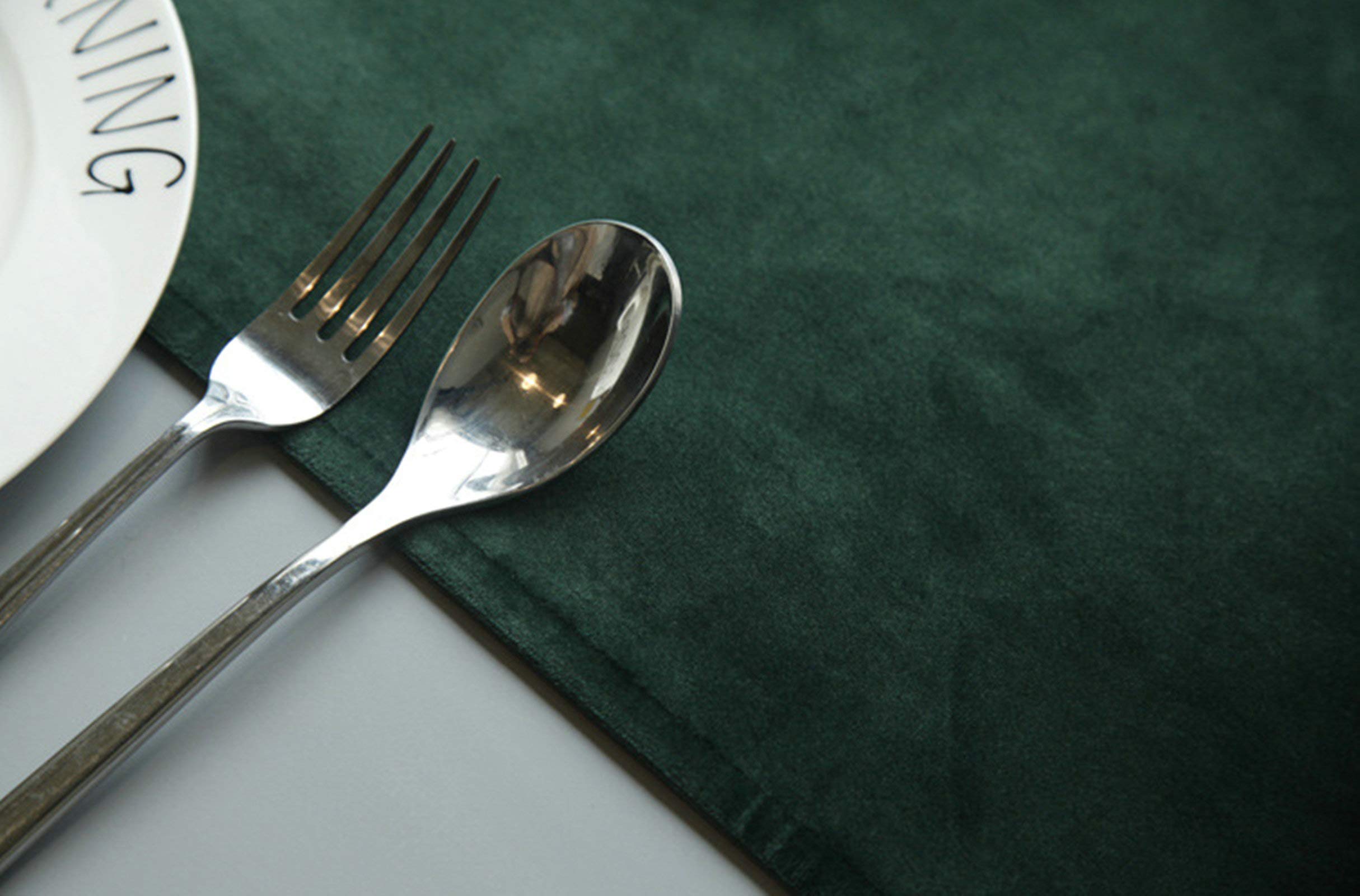 Aeici Camino de mesa rectangular de terciopelo simple, camino de mesa de cocina puro 33 x 150 cm, camino de mesa para comedor, verde oscuro