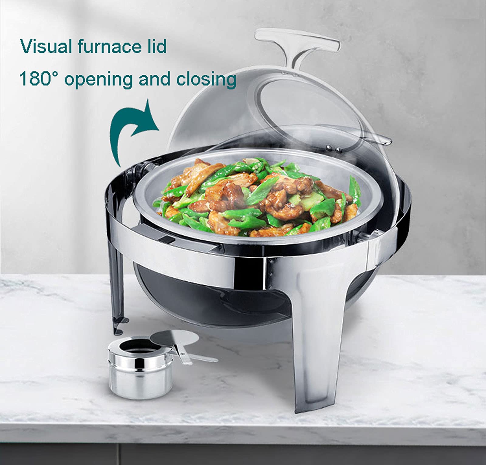 Calentador Calentador de Comida para Buffet, Calientaplatos ​eléctrico Servidor de Buffet 6L Chafing Dish, Calentadores de Comida y de Platos para Bufé Mantener la Comida Fresca y Deliciosa