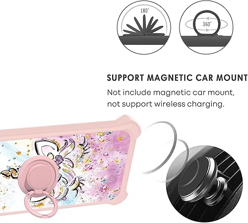 Miniatura 4 de Kalley Black 3 Case Compatible with Kalley Black 3 Phone Case Cover [with Tempered Glass Screen Protector][Ring Support][Gold Glitter+Luminous]