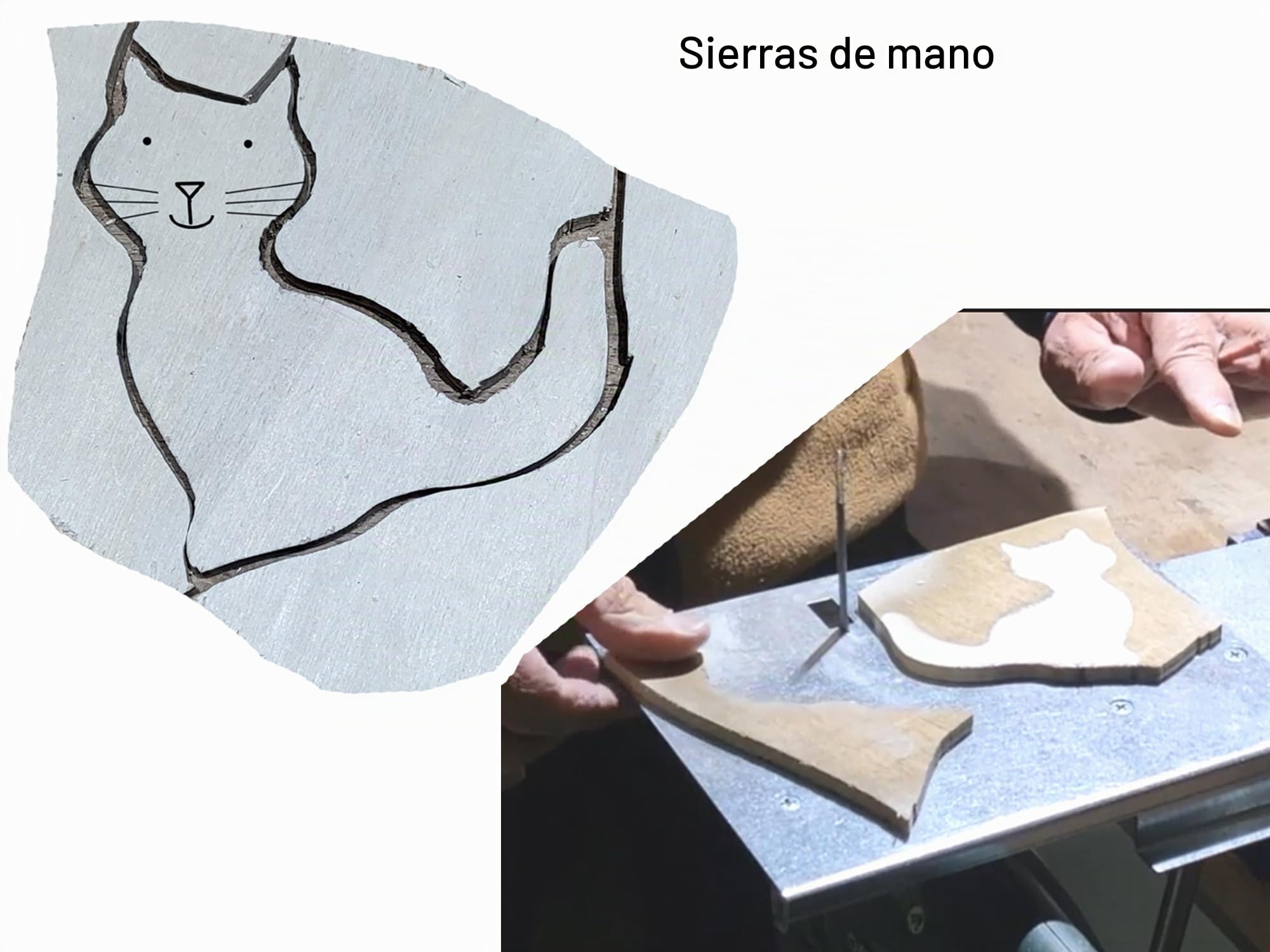 Mesa de sierra de calar con guía para rectas y curvas, cortes de sierra