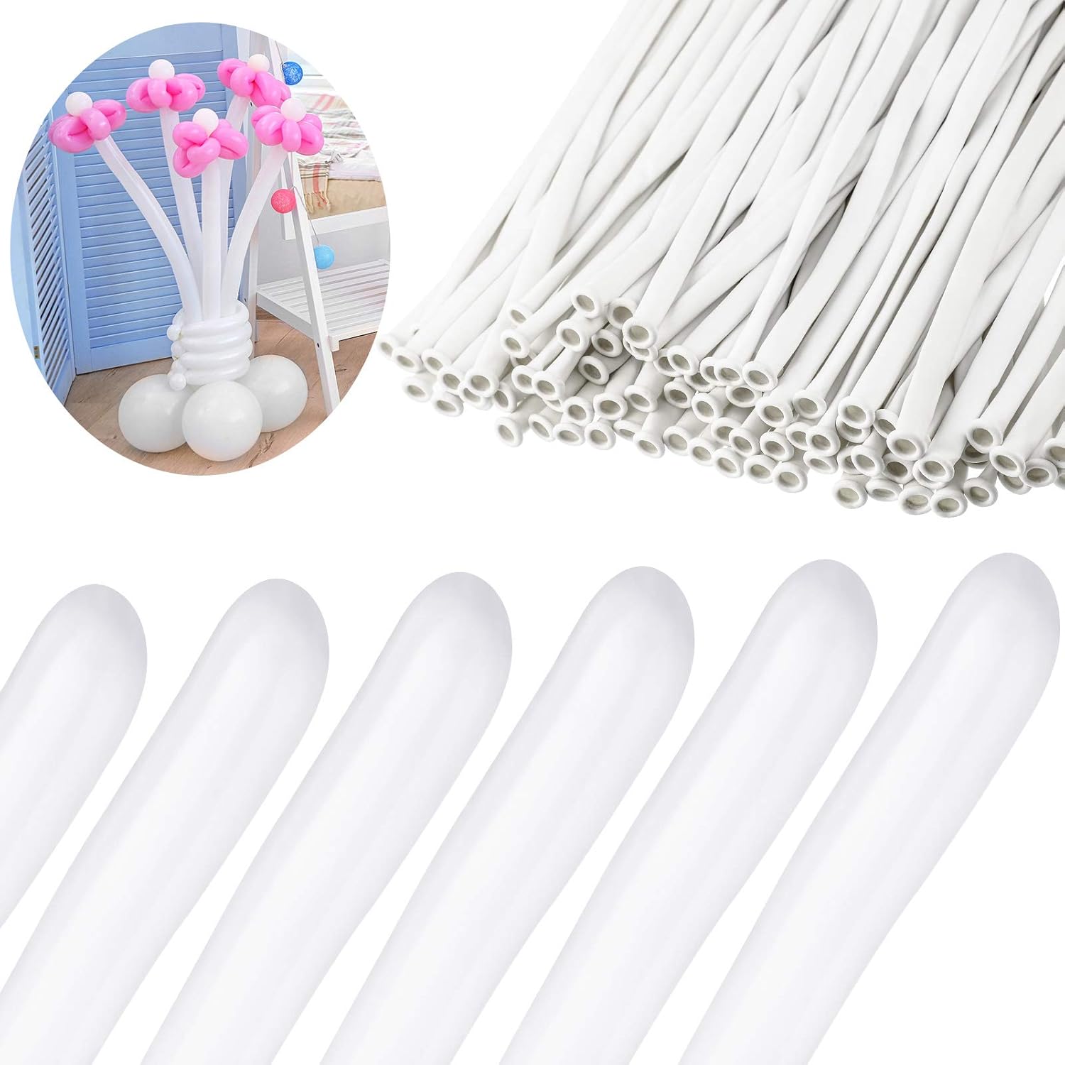 Skylety 100 Pcs 260q Twisting Balloons Long Balloons DIY Latex Modelling for Adults Birthday Wedding Engagement Anniversary Festival Party Decoration(Coffee)