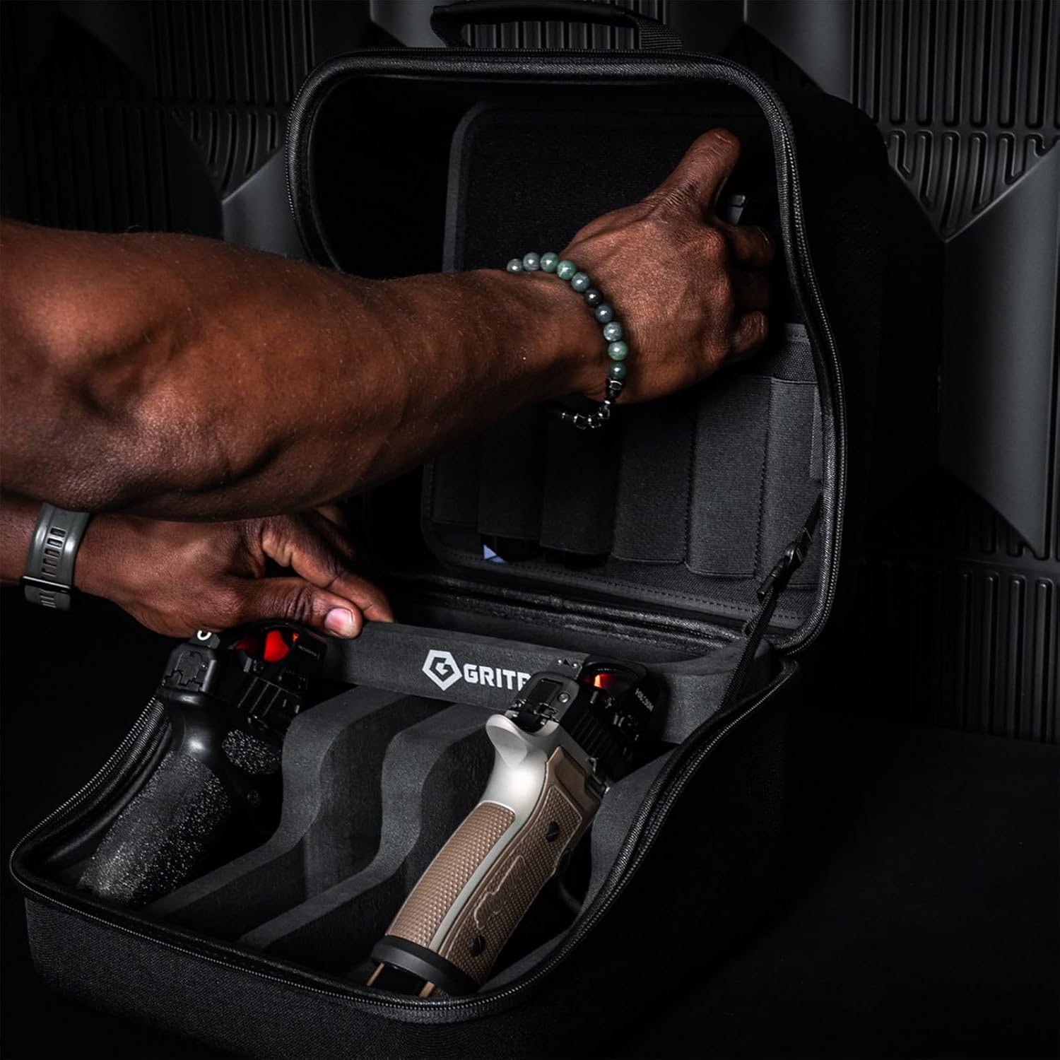 GRITR Hook & Loop Mag Holder - Compatible with 9mm, .40, .45, .223/5.56, 7.62x39, .308 Mags - Fit Range Bags, Gun Safes & EDC Setups