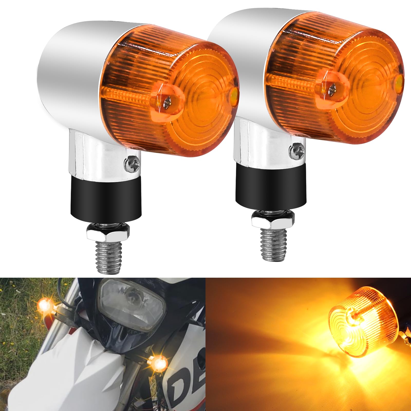 Amazon | Ygmylandbb バイク用 ウインカー 12V 円筒型