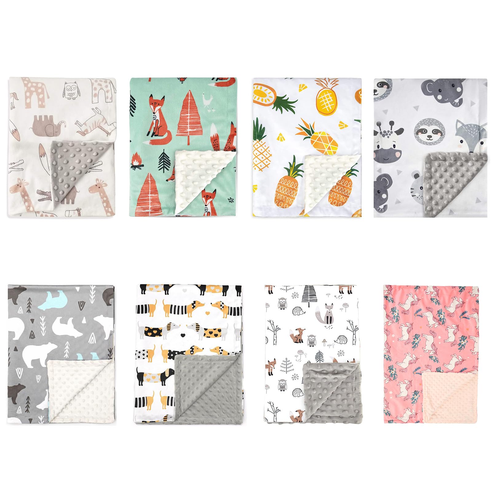 Double Layers Baby Bean Bean Blanket Warm Comforting Blanket Air Conditioners Room Quilt Soft Newborns Swaddles Wrap Cartoon Printinfant Sleep Quilt 2