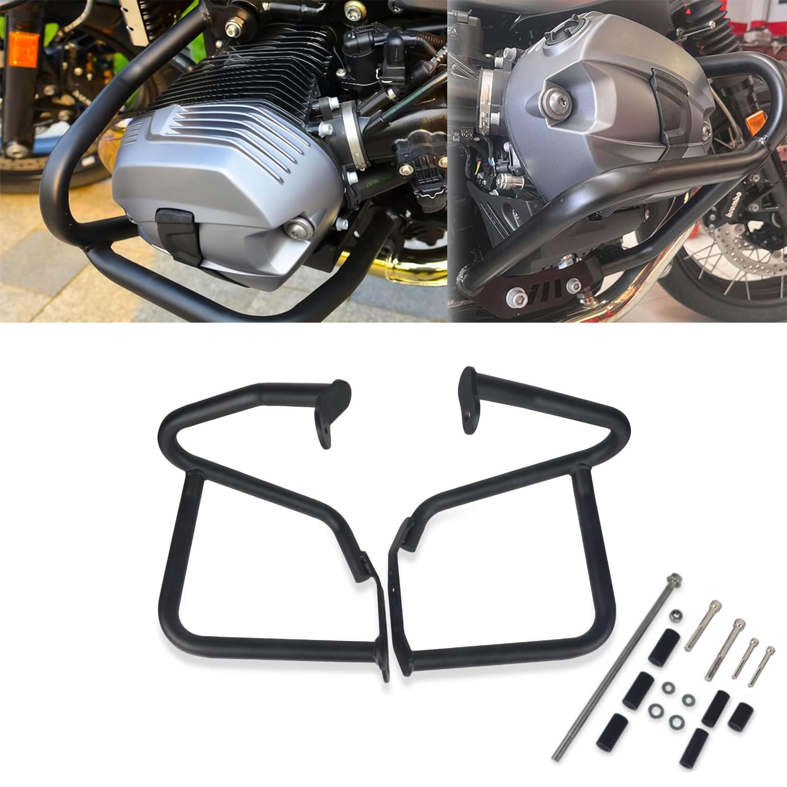 R nineT 2025 Crash Bars Engine Protection Motorschutzbügel fürR NINET 2014-2025 T URBAN R NINET SCRAMBLER R NINEG/S R NINET PURE 2017-2023 R NINET SLASH 5 2019-2020 25mm Stahlrohr-Rahmenschutz mit