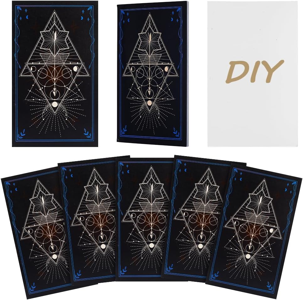 NBEADS 120 Blank Tarot Cards, Write-On Oracle Cards with White Back Design DIY Tarot Deck for Meditation Workshops Party Activities Creative Gifts, 4.72x2.76 Inch, Sun and Star