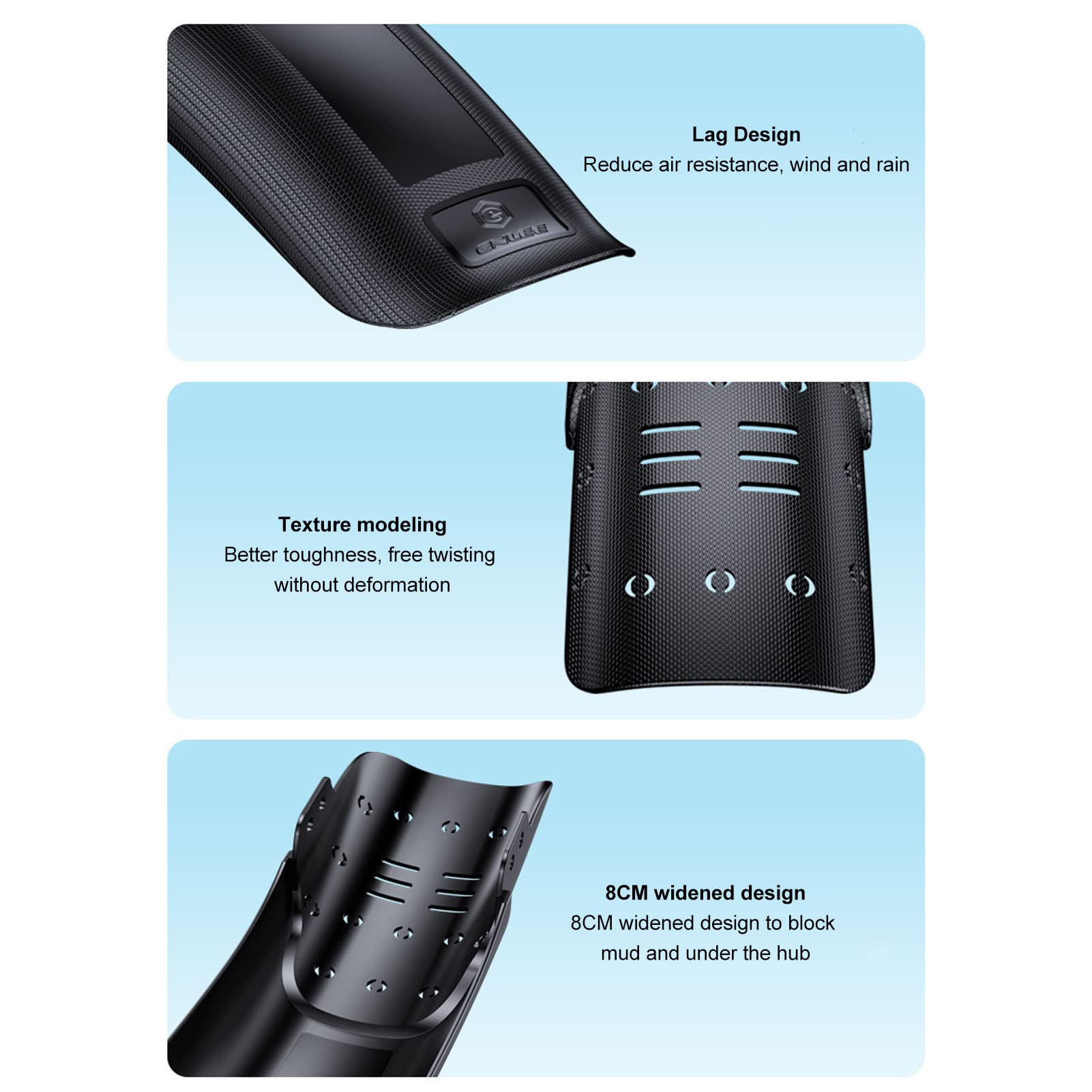 Gavigain Bike Mud Guard Windproof Mountain Bike Front and Rear Universal Extended Fenders for Cycling Riding