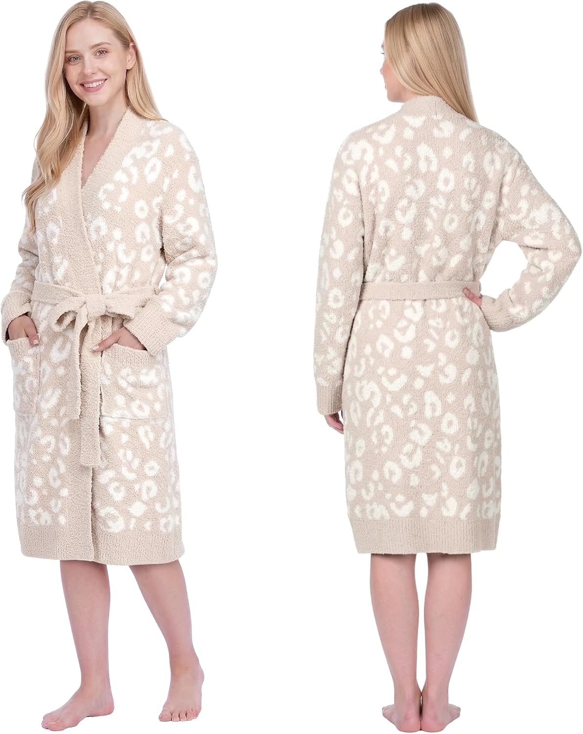 PAVILIA Premium Womens Plush Robe, Super Soft Fuzzy Bathrobe, Cozy Spa Robe with Pockets for Women