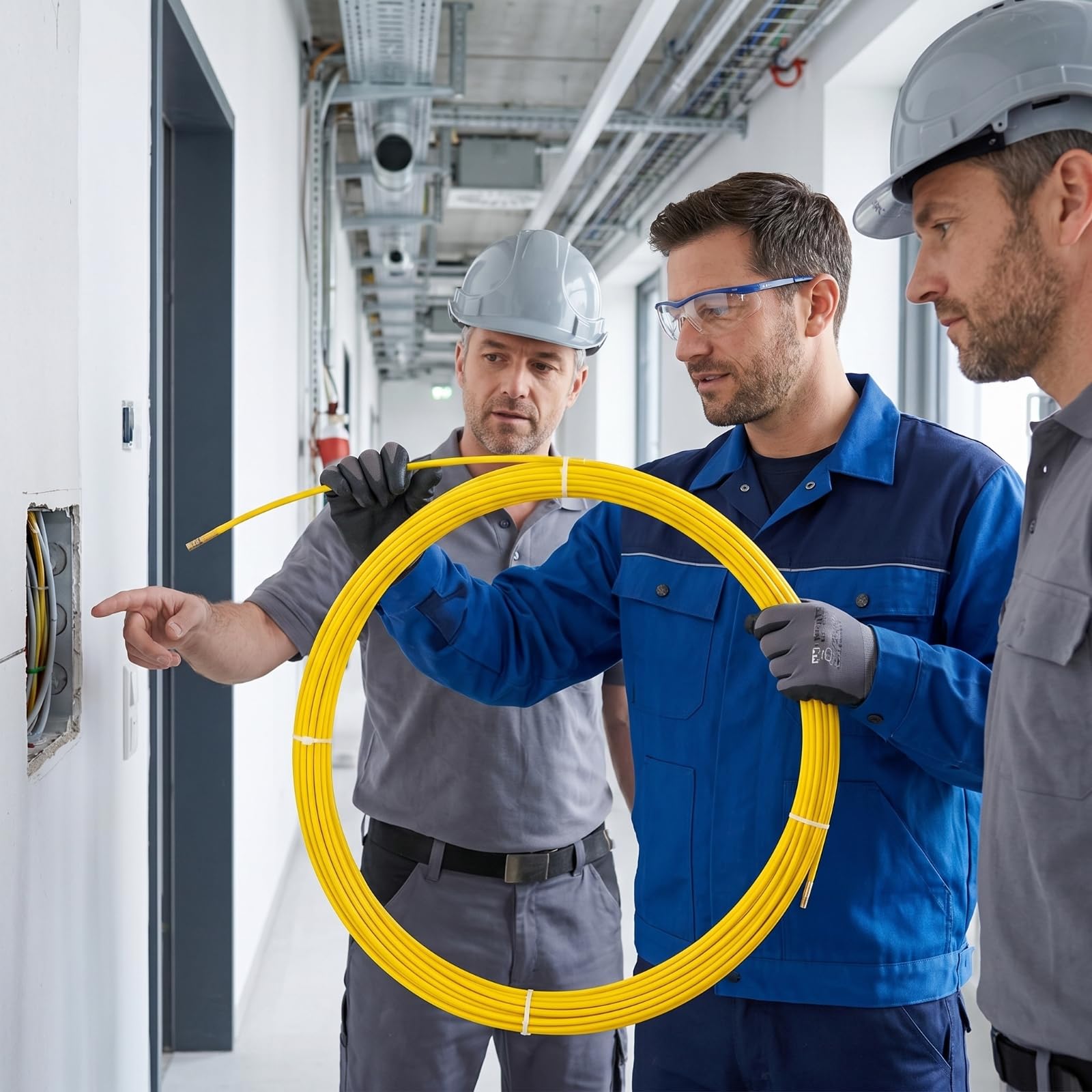 Guía Pasacables 7 Mm Resistente Guía Pasacables con Conector Metálico Varilla Conducto para Instaladores