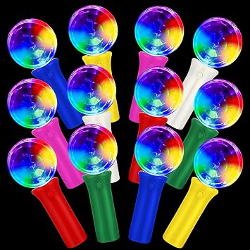 Baquler 12 Pcs LED Disco Ball Wand Flashing LED Light up Wand with 3 Modes 70s Disco Party Decorations Disco Glow Accessories Disco Party Favors for Stage Props Bachelorette Birthday PartyColorful