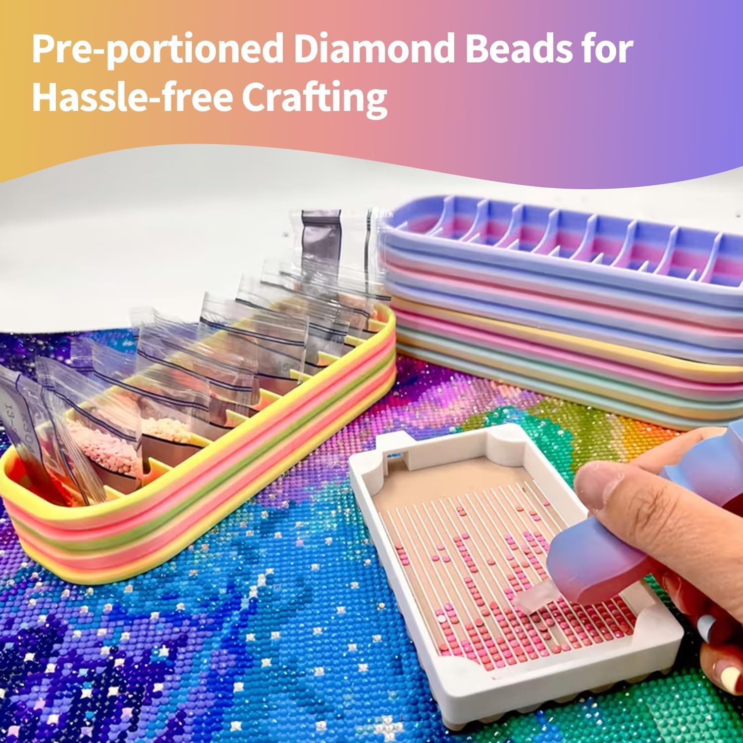 10-Compartment Diamond Painting Storage Organizer for Drill packets and Pen image 2