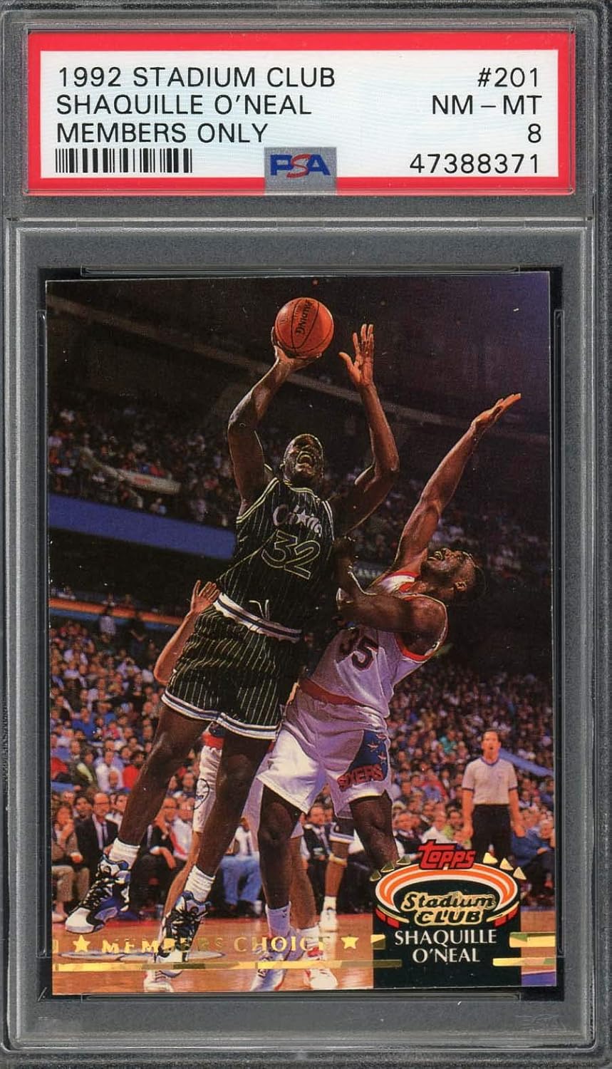 Shaquille O'Neal 1992 Stadium Club Members Only Basketball Rookie Card RC #201 Graded PSA 8