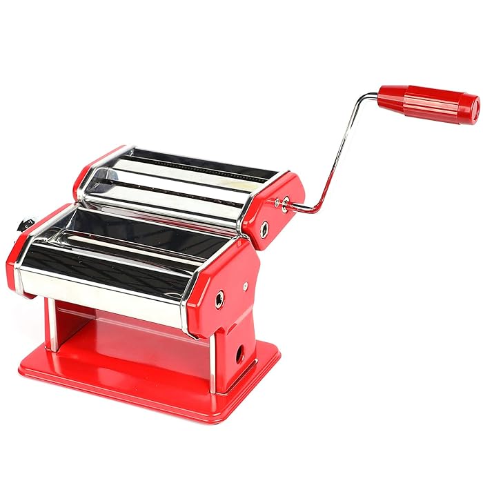 Buy Houseables Pasta Maker, Stainless Steel, 8”x6”, Red, w/Adjustable