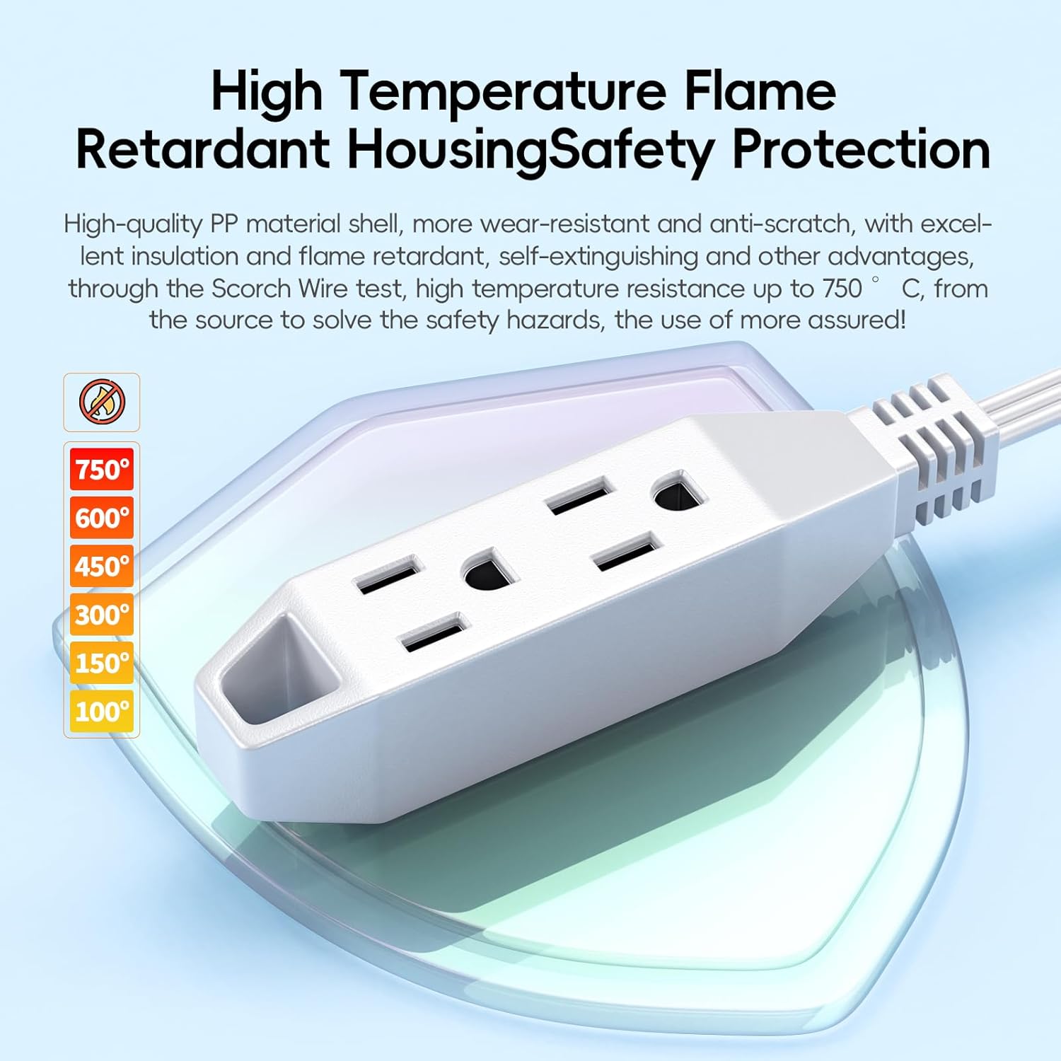 Humpptom Thin Electrical Outlet Cover, Flat Plug Extension Cord, Power Strip, Outlet Covers Baby Proofing, 3 FT and 8 FT…