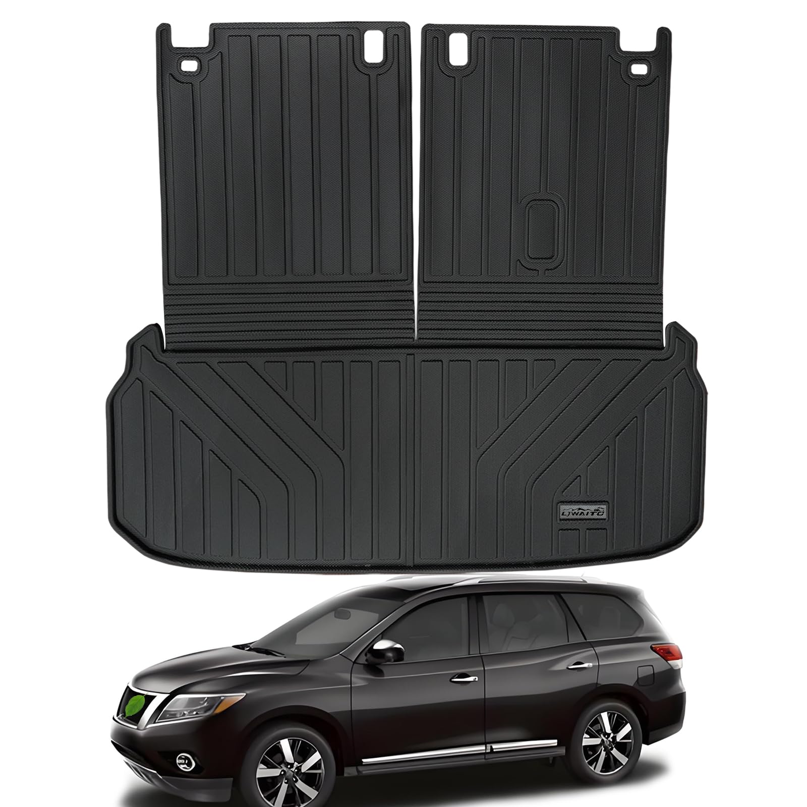 LJWAITO Floor Liners & Cargo Liners & Backrest Mat for 2016-2025 2026 Dodge Durango 6 Seats-2 Row Bucket Seat，TPE All Weather Protection Car Floor Mats with Trunk Mat Covering The Backrest — view 22