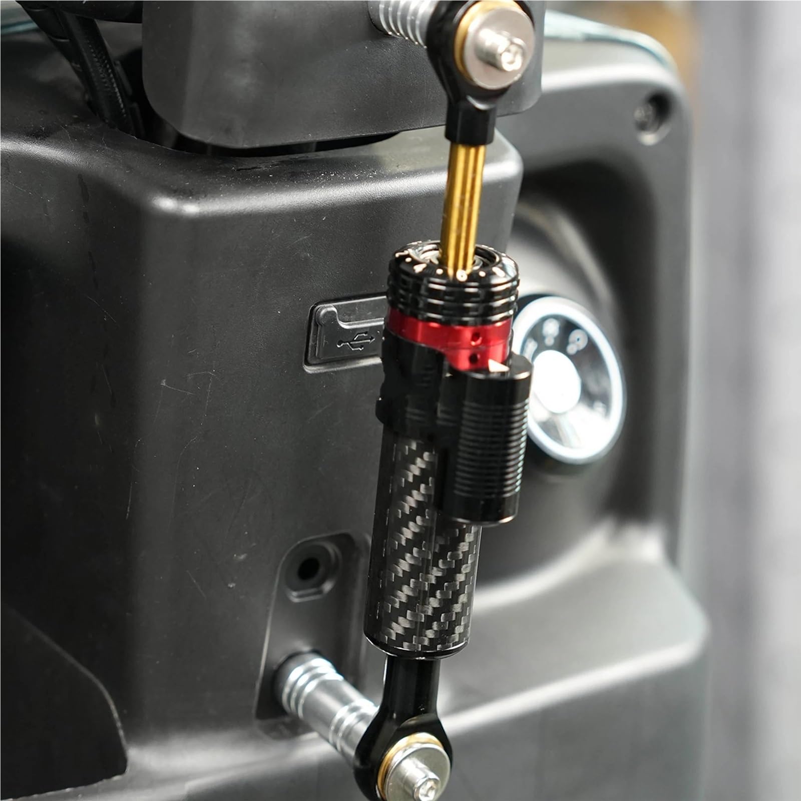 Akcesoria motocyklowe Regulowany uniwersalny amortyzator skrętu Matris z włókna węglowego 175 mm do skutera Stabilizator Amortyzatora(175mm Aluminium)