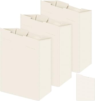 Windyun 3 Pcs Hypotenuse Laundry Sorter Replacement Bags Hamper Cart Removable Replacement Bags Laundry Storage Organizer Bag Hamper Liner, No Hooks 14.76 x 8.66 x 23.23/19.29 InchBeige