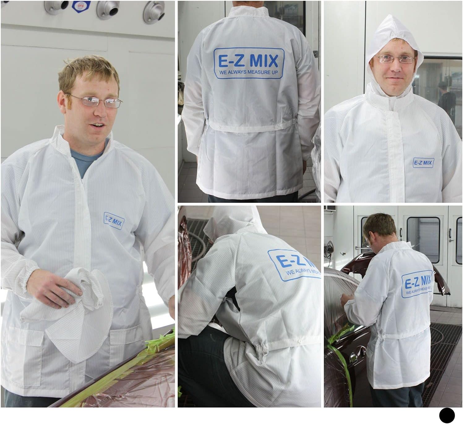 E-Z MIX 65254W White Lab Coat with Detachable Hood (XX-Large), 1 Pack