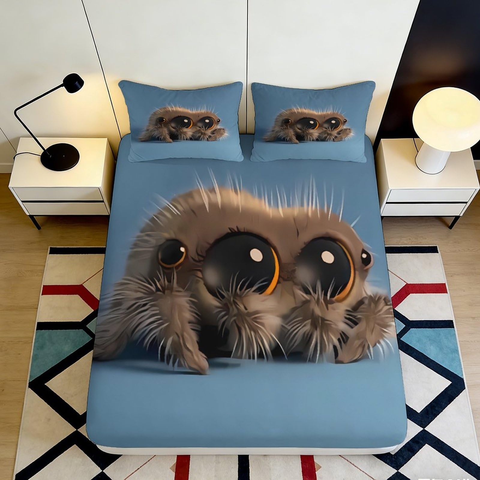 3D Printed Panda Fitted Sheet Microfiber Deep Pocket Non-Slip Bedroom Panda Mattress Fitted Cover for Adults Teens 140x200x25cm
