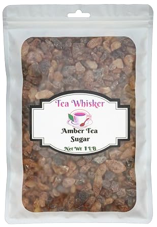 Tea Whisker 100% All Natural Belgian Amber Crystal Rock Beet Sugar - 1 Pound Bag Pack of 1 - great for tea or coffee.
